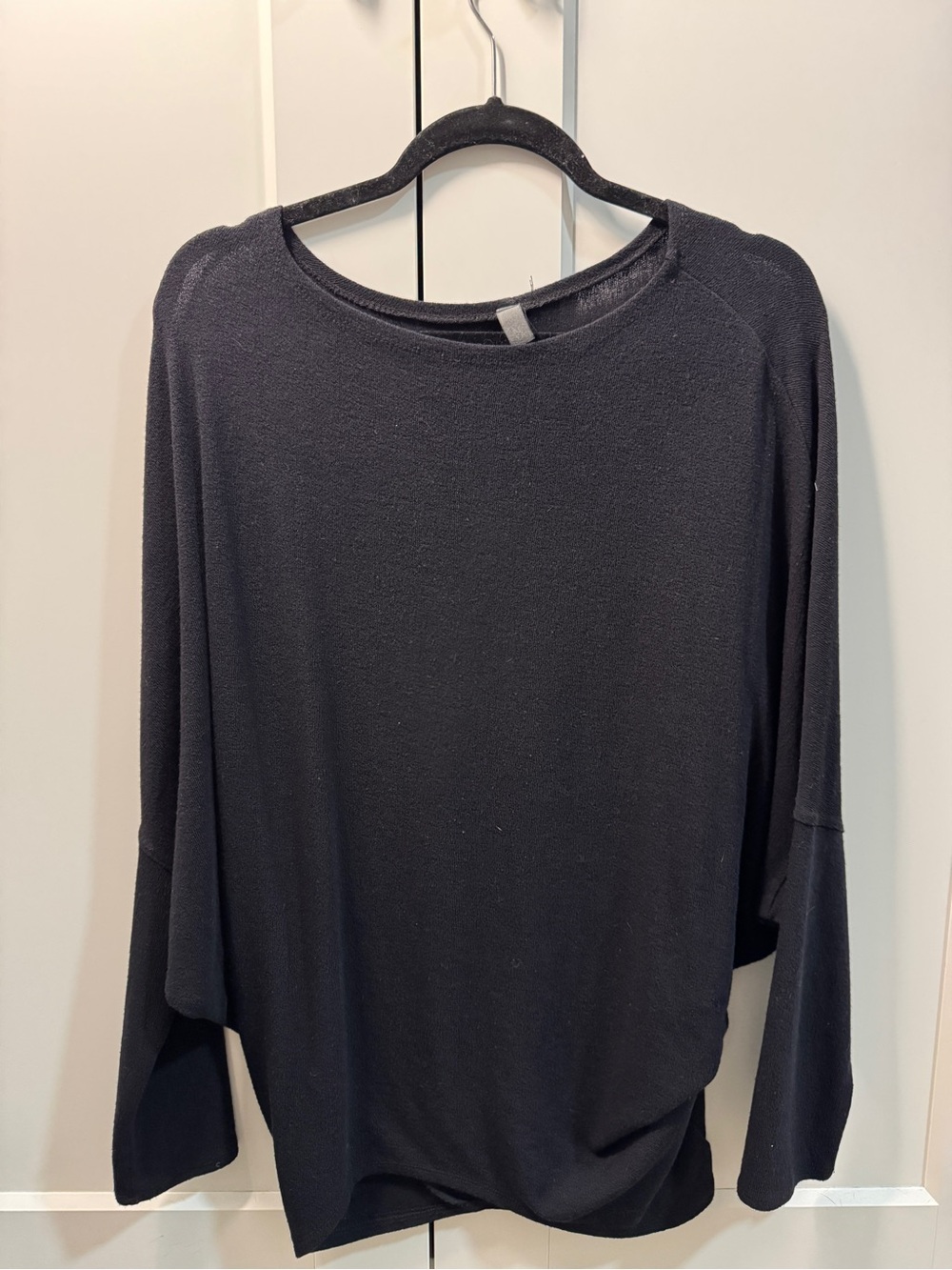 Alya Black Relaxed Long-Sleeve Knit Top